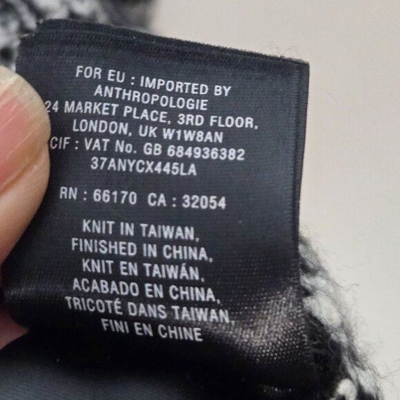 Anthropologie Moth Size L Staccato Stripe Tweed Lace Tunic Wool Blend Sweater - Picture 8 of 13